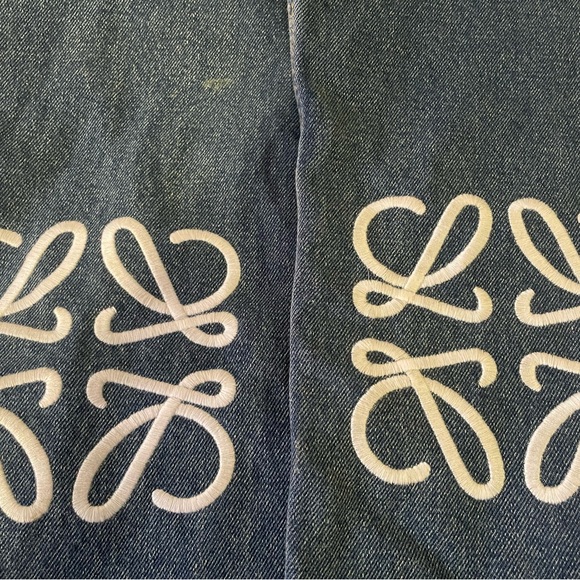 Loewe Anagram Baggy High Rise Wide Denim Jeans Womens Small New - Picture 3 of 6